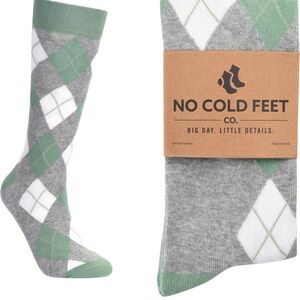 No Cold Feet Green Argyle Socks